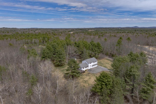 aerial view with a forest view