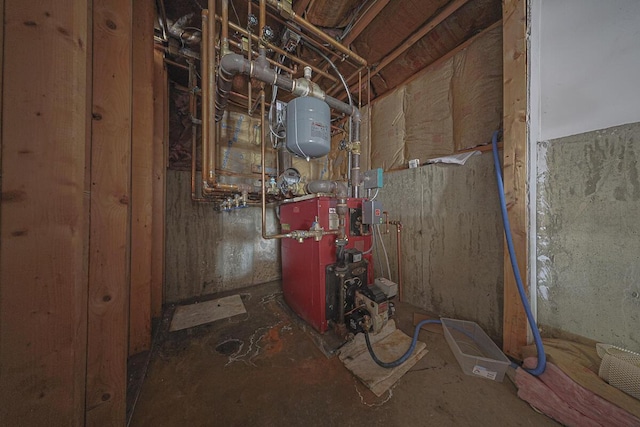 utility room featuring a heating unit