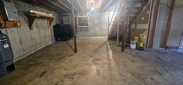 8 Cornerbrook Cir, Windham, ME 04062 - unfinished basement with electric panel and heating fuel