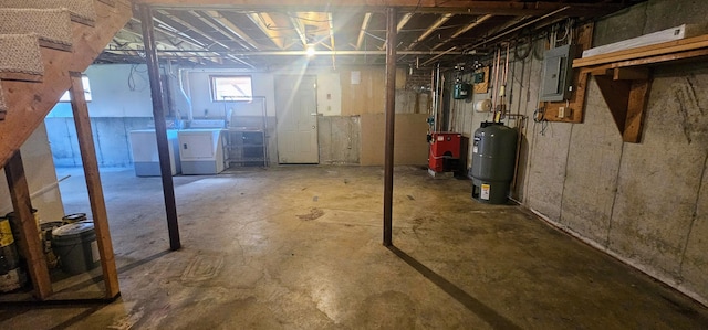 8 Cornerbrook Cir, Windham, ME 04062 - basement featuring independent washer and dryer, a heating unit, and electric panel