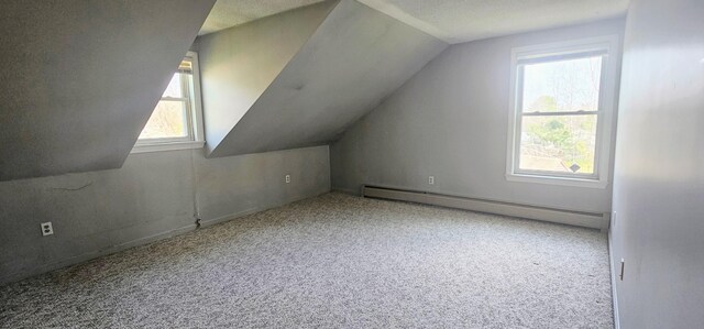 8 Cornerbrook Cir, Windham, ME 04062 - additional living space with vaulted ceiling, baseboard heating, and carpet flooring