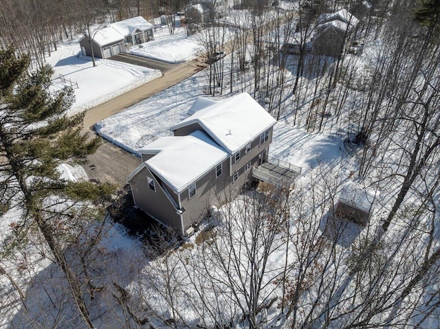 view of snowy aerial view