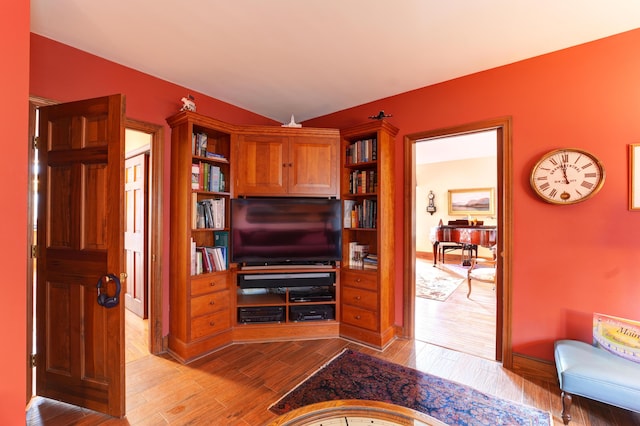 189 Mills Rd, Kennebunkport, ME 04046 - living room with lofted ceiling and light wood-style flooring