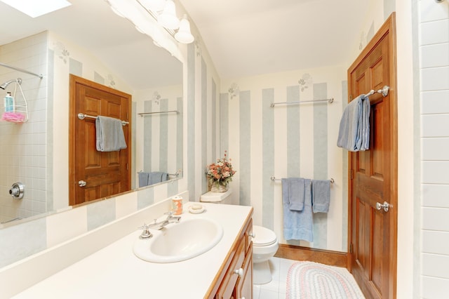 189 Mills Rd, Kennebunkport, ME 04046 - full bathroom featuring tile patterned floors, vanity, toilet, and a shower