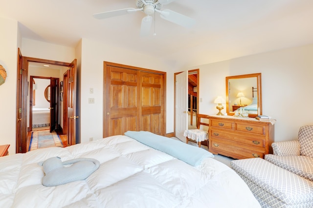 189 Mills Rd, Kennebunkport, ME 04046 - bedroom featuring a ceiling fan and a closet