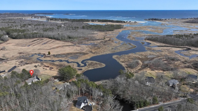 189 Mills Rd, Kennebunkport, ME 04046 - drone / aerial view with a water view
