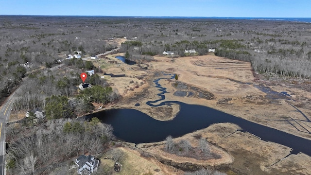 189 Mills Rd, Kennebunkport, ME 04046 - drone / aerial view with a water view