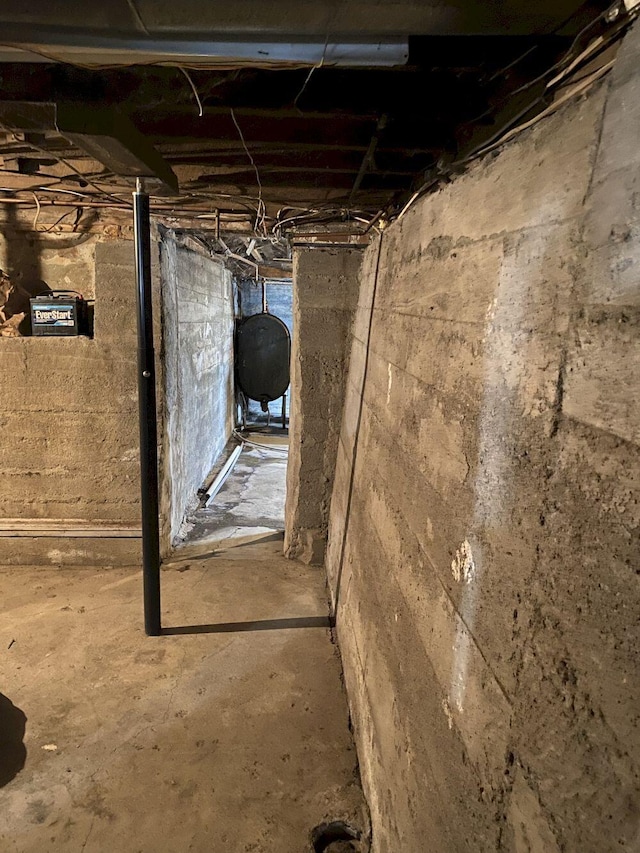 unfinished basement with heating fuel