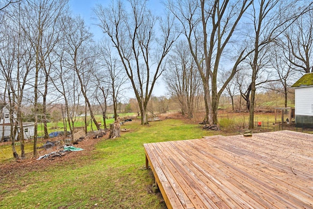 deck with a yard