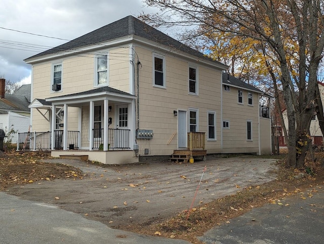 view of front of property with a porch