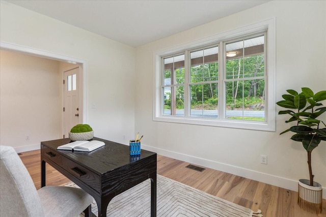 75 Main St, York, ME 03909 - home office featuring baseboards and light wood-style flooring