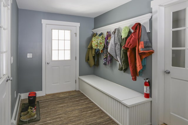 mudroom with a baseboard radiator