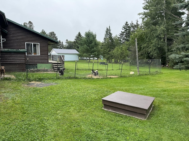 view of yard with fence