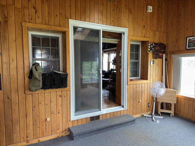 doorway to property featuring visible vents