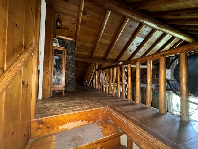 view of unfinished attic