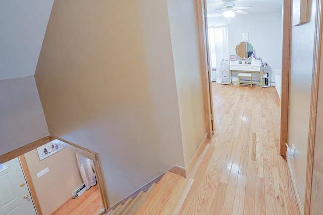 hallway with wood-type flooring