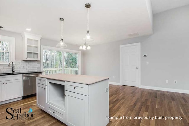 11 Clam Ln Unit A, Wells, ME 04090 - kitchen with dishwasher, a sink, tasteful backsplash, decorative light fixtures, and recessed lighting