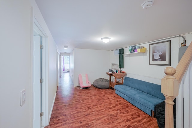 living area featuring wood finished floors