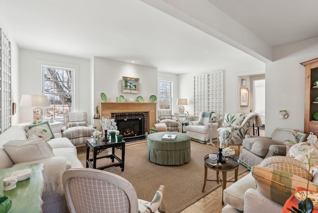 135 P Ridge Rd, Readfield, ME 04355 - living room with wood finished floors and a brick fireplace