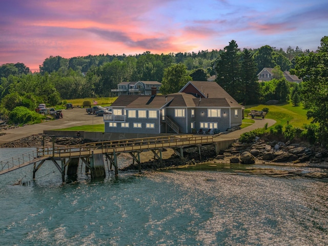 20 Wharf Rd, Blue Hill, ME 04614 - rear view of property with a water view