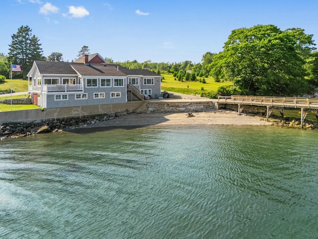20 Wharf Rd, Blue Hill, ME 04614 - water view featuring stairway