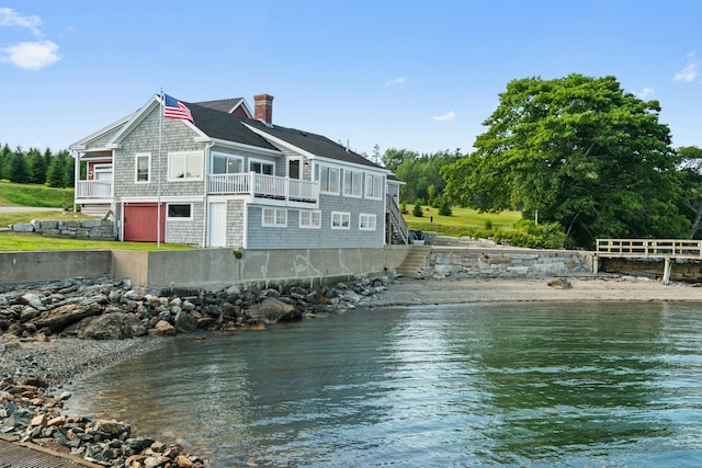 20 Wharf Rd, Blue Hill, ME 04614 - water view featuring stairway