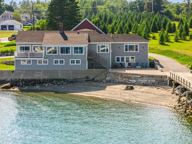20 Wharf Rd, Blue Hill, ME 04614 - view from above of property featuring a large body of water
