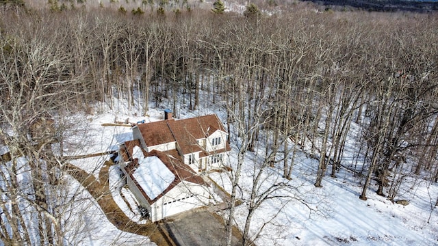 view of snowy aerial view