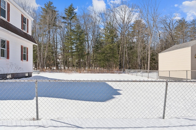 view of yard with fence