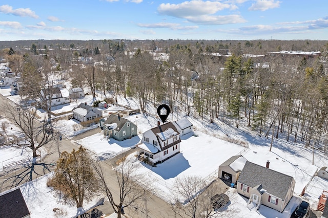 view of snowy aerial view