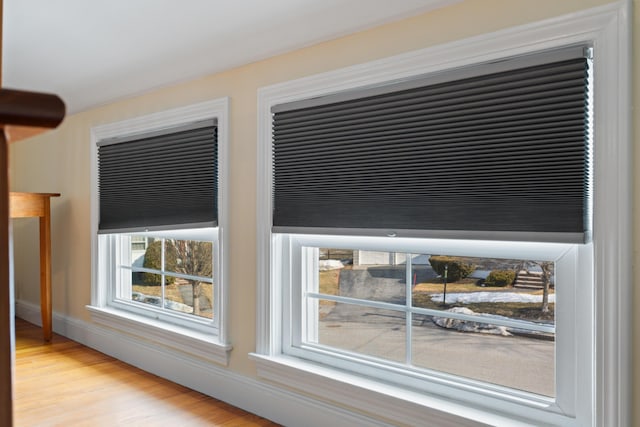 details featuring baseboards and wood finished floors