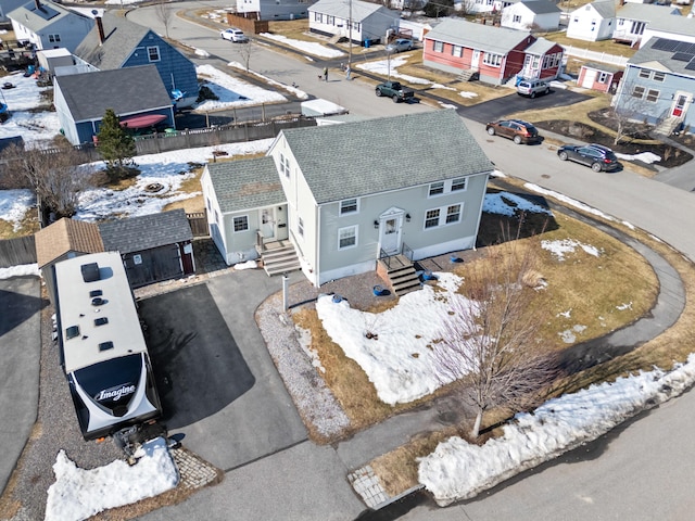 aerial view with a residential view