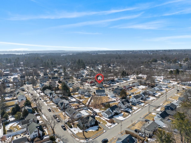 aerial view with a residential view