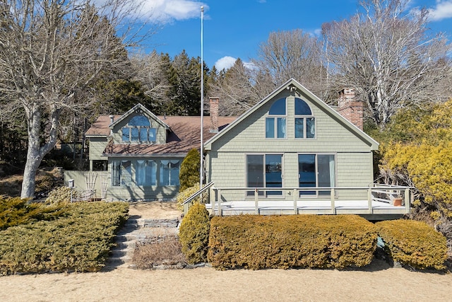 44 Periwinkle Ln, Phippsburg, ME 04562 - rear view of house with a chimney
