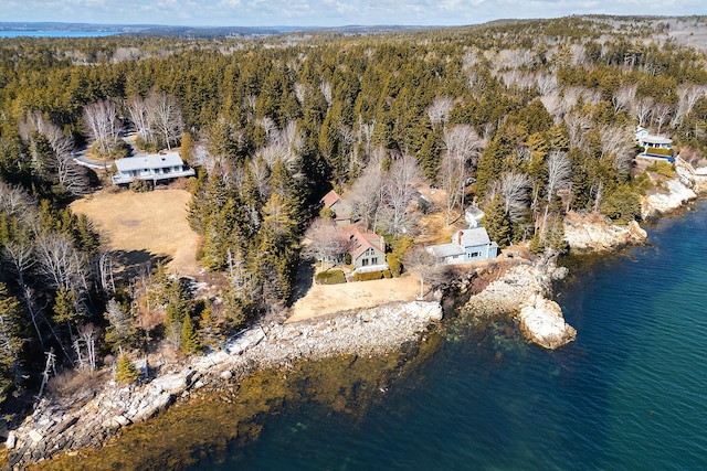 44 Periwinkle Ln, Phippsburg, ME 04562 - drone / aerial view with a view of trees and a water view