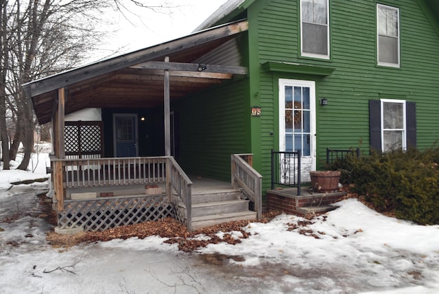 view of front of home featuring covered porch