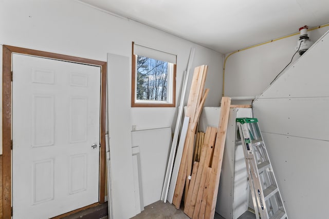 interior space with concrete floors