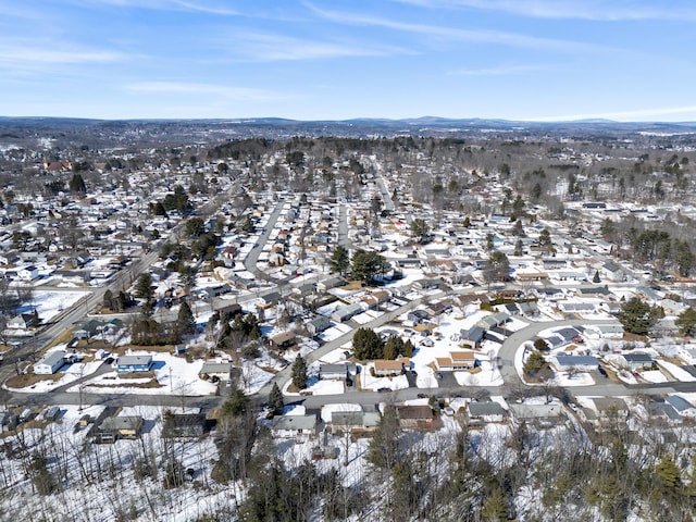 bird's eye view with a mountain view and a residential view