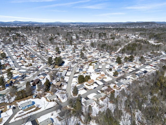 bird's eye view with a mountain view and a residential view