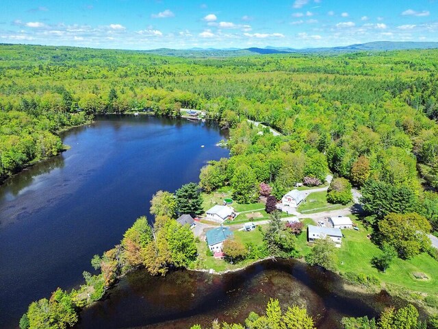 12 Town Line Rd, Belgrade, ME 04917 - bird's eye view of a heavily wooded area and a nearby body of water