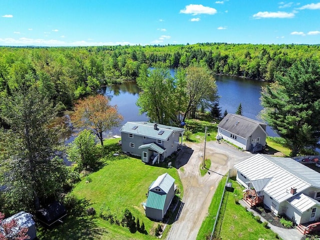 12 Town Line Rd, Belgrade, ME 04917 - bird's eye view of a large body of water and a forest