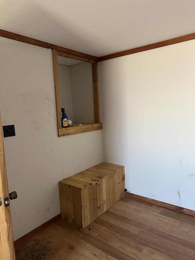 spare room with wood finished floors
