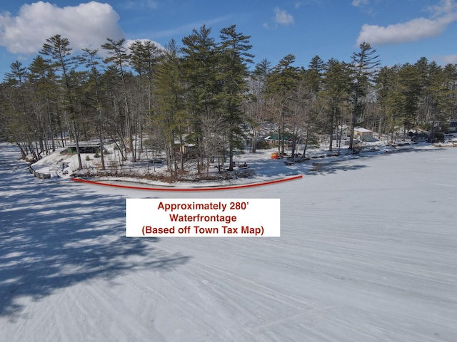 view of yard covered in snow