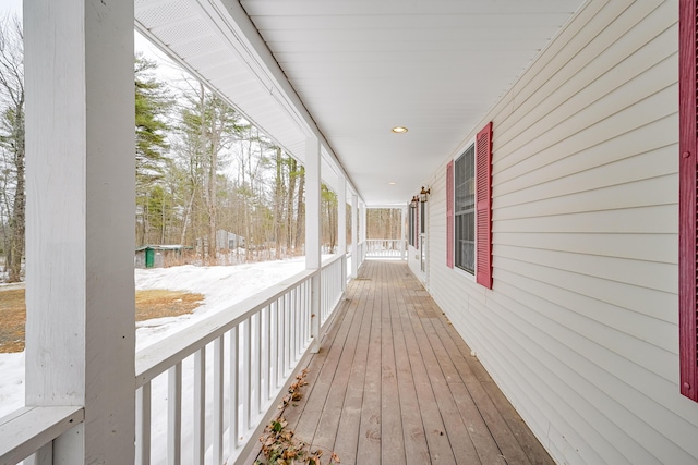 wooden deck featuring a porch