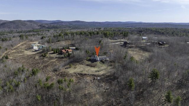 bird's eye view with a mountain view and a rural view