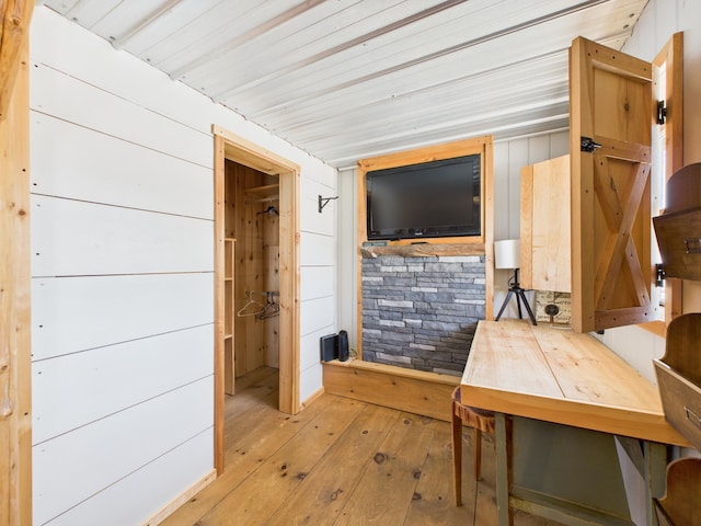 office space featuring wood-type flooring