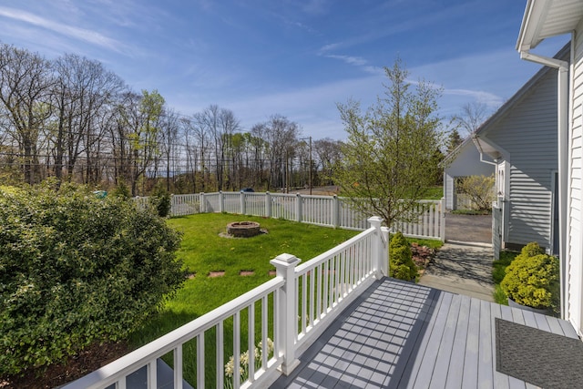 550 Belfast Rd, Camden, ME 04843 - wooden deck with a fire pit and view of scattered trees