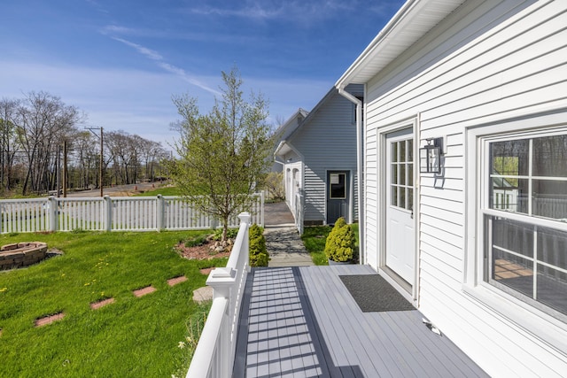 550 Belfast Rd, Camden, ME 04843 - wooden terrace with a fire pit