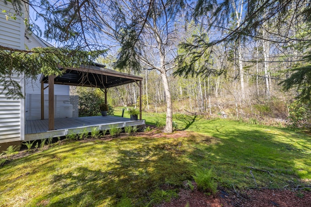 550 Belfast Rd, Camden, ME 04843 - view of grassy yard with a gazebo and a wooden deck
