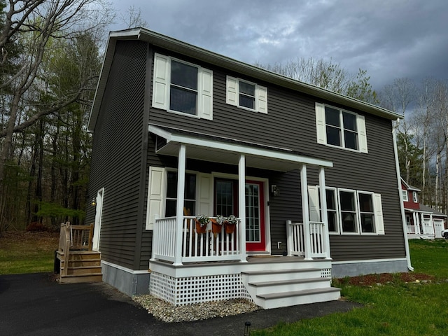 view of front of property with a porch